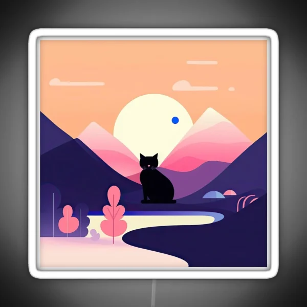 Cat Landscape 17 RGB Neon Sign