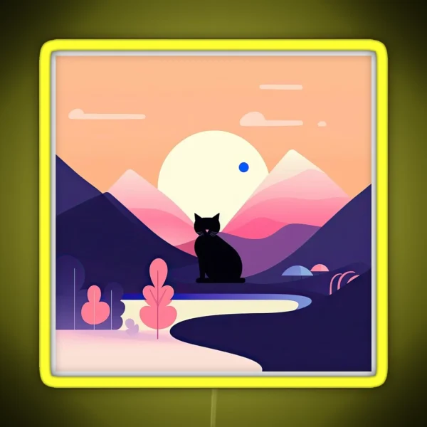 Cat Landscape 17 RGB Neon Sign