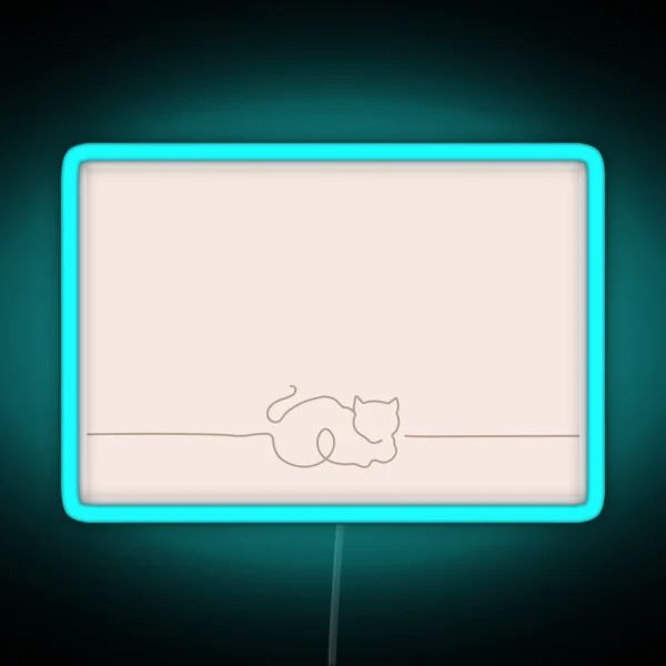 Cat Line Art RGB Neon Sign