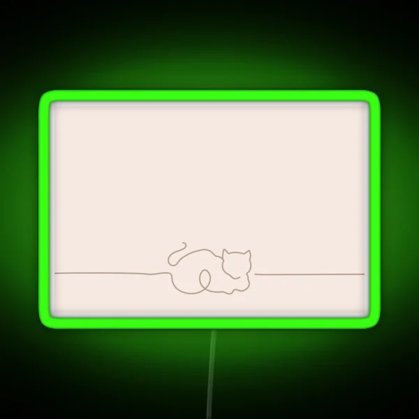 Cat Line Art RGB Neon Sign