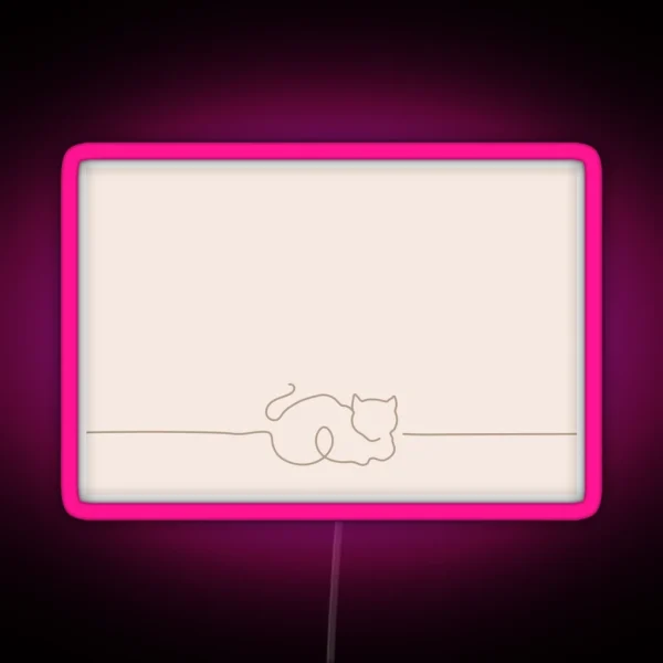 Cat Line Art RGB Neon Sign