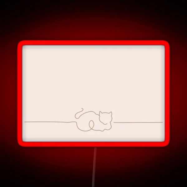 Cat Line Art RGB Neon Sign