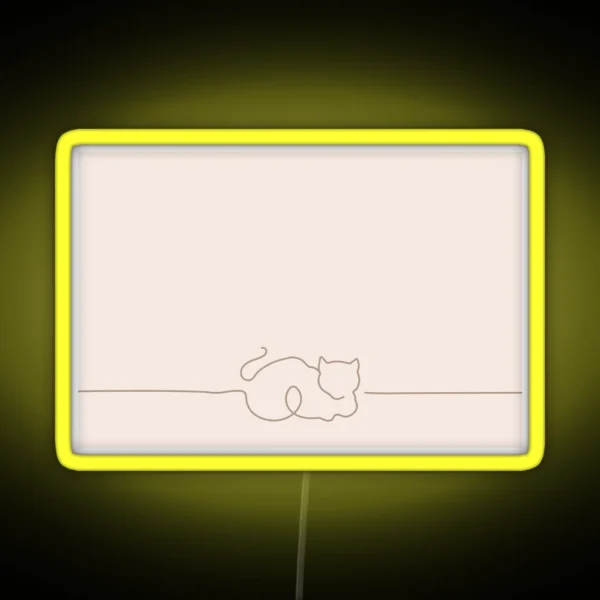 Cat Line Art RGB Neon Sign