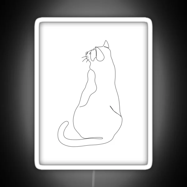 Cat Line Art RGB Neon Sign