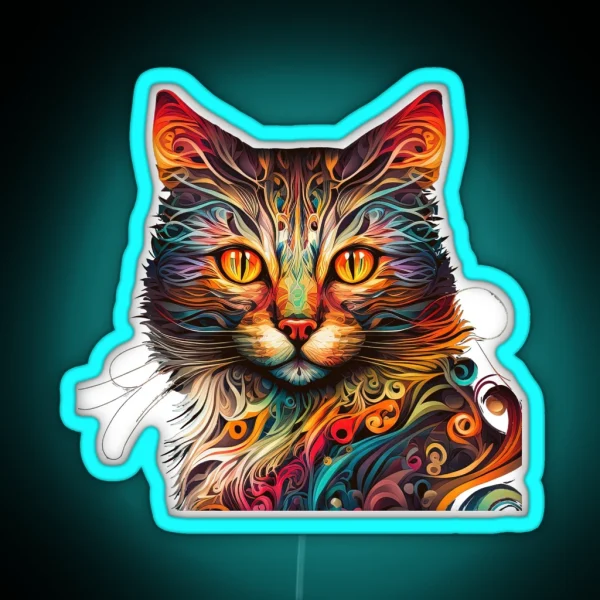 Cat Lovers Design For A Cat Mom Funny And Cool Cat RGB Neon Sign