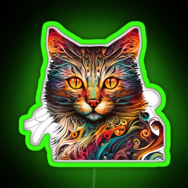 Cat Lovers Design For A Cat Mom Funny And Cool Cat RGB Neon Sign