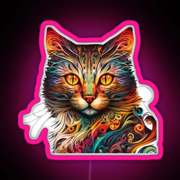 Cat Lovers Design For A Cat Mom Funny And Cool Cat RGB Neon Sign