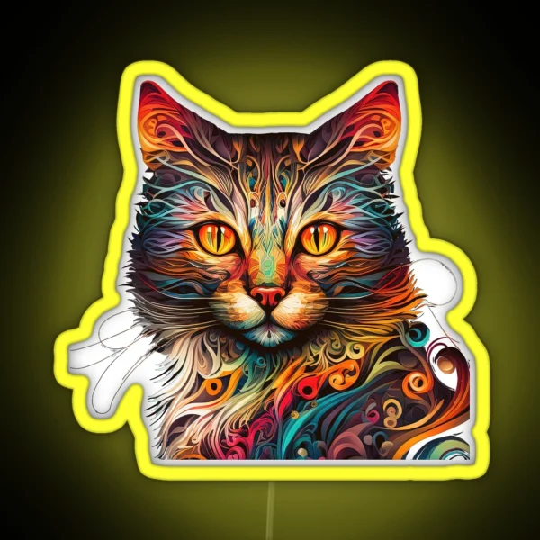Cat Lovers Design For A Cat Mom Funny And Cool Cat RGB Neon Sign