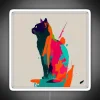 Vibrant feline-inspired minimalist art piece in radiant RGB glow.