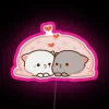 Neon Cat Mochi Sign in Vibrant RGB Lighting Colors