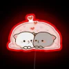 Whimsical Cat Mochi Neon Sign with Color-Changing RGB Effect