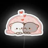 Vibrant colorful Cat Mochi neon sign with customizable RGB LED lights.