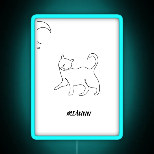 Cat Moon RGB Neon Sign