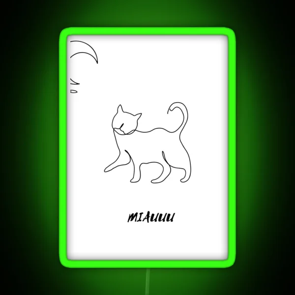 Cat Moon RGB Neon Sign