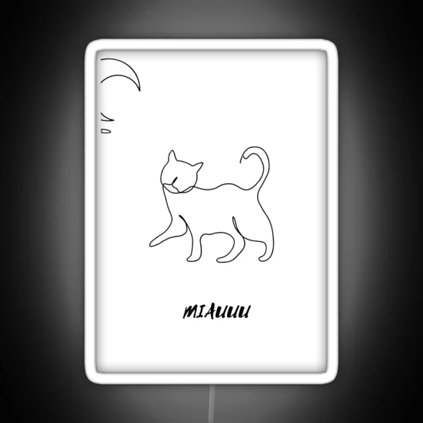 Cat Moon RGB Neon Sign