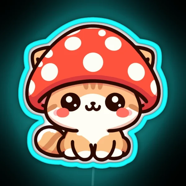 Cat Mushroom Cute Kitty RGB Neon Sign
