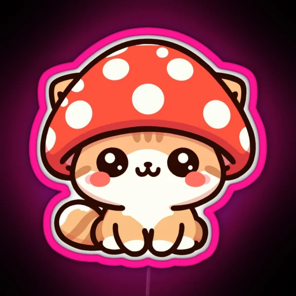 Cat Mushroom Cute Kitty RGB Neon Sign