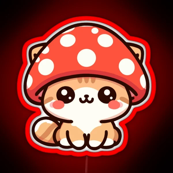 Cat Mushroom Cute Kitty RGB Neon Sign
