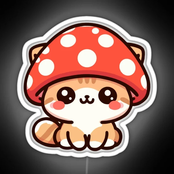 Cat Mushroom Cute Kitty RGB Neon Sign