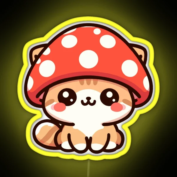 Cat Mushroom Cute Kitty RGB Neon Sign