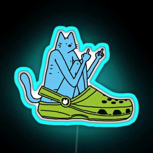 Cat N Crocs RGB Neon Sign