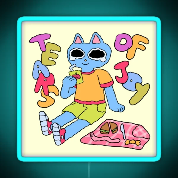 Cat On A Picnic RGB Neon Sign