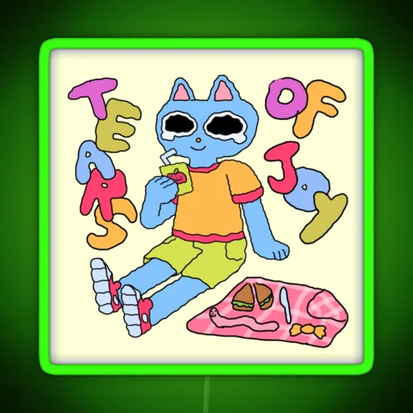 Cat On A Picnic RGB Neon Sign
