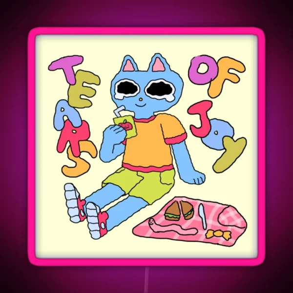 Cat On A Picnic RGB Neon Sign