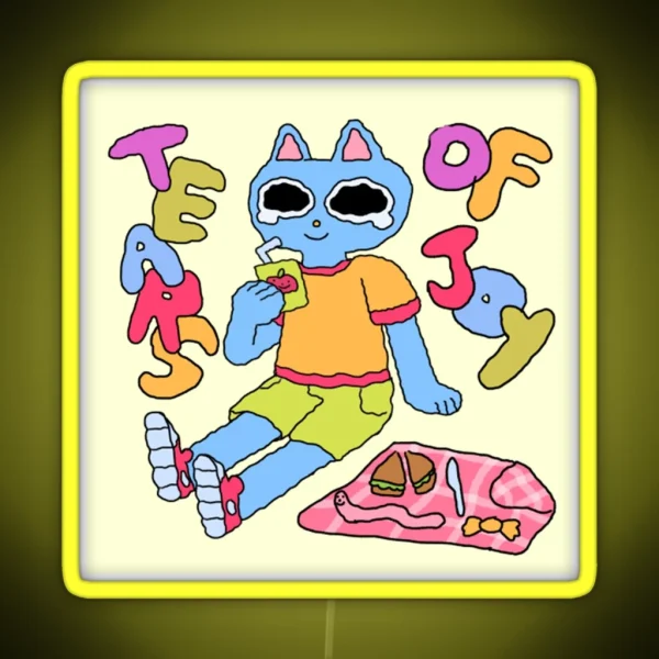 Cat On A Picnic RGB Neon Sign