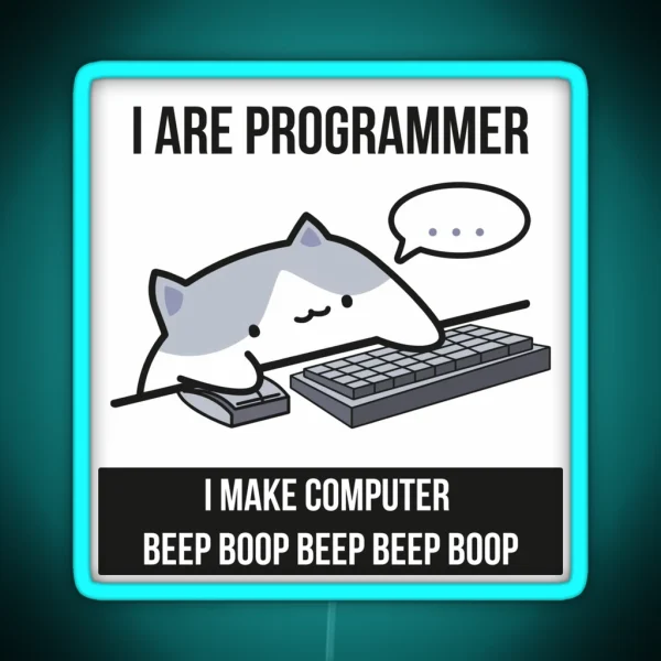 Cat Programmer RGB Neon Sign