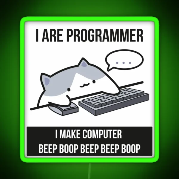 Cat Programmer RGB Neon Sign