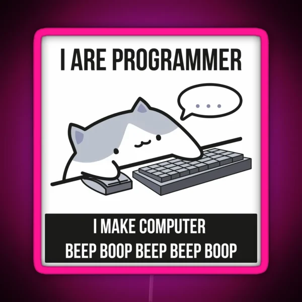 Cat Programmer RGB Neon Sign