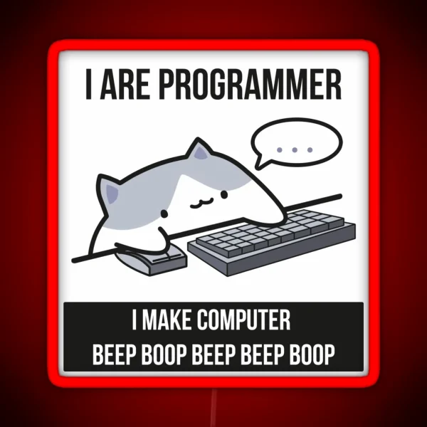 Cat Programmer RGB Neon Sign