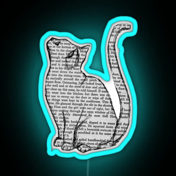 Cat Reading Book Led RGB Neon Sign