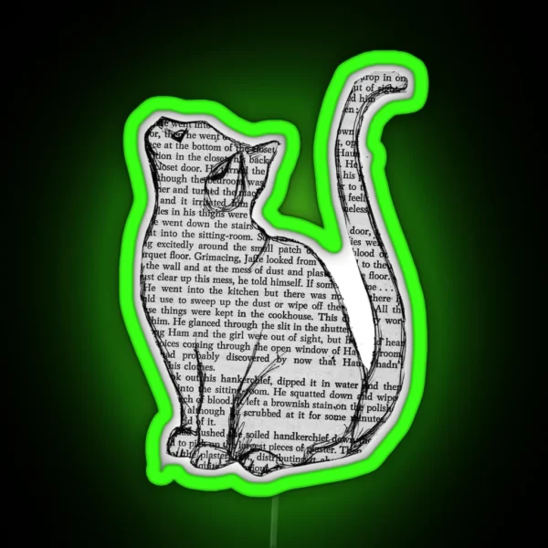 Cat Reading Book Led RGB Neon Sign