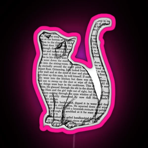 Cat Reading Book Led RGB Neon Sign