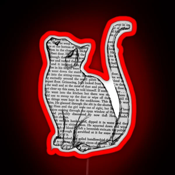 Cat Reading Book Led RGB Neon Sign