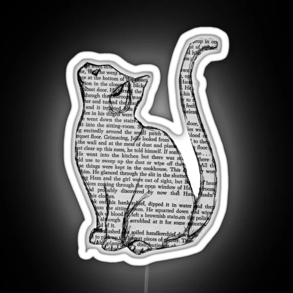 Cat Reading Book Led RGB Neon Sign