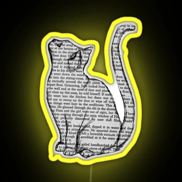 Cat Reading Book Led RGB Neon Sign