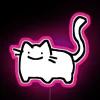 Vibrant RGB LED Canvas Sign with Neon-Like Feline Digital Artwork Display