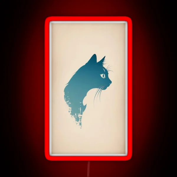 Cat Silhouette 1 RGB Neon Sign