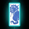 Colorful cat footprints neon lighting decor for modern home office.