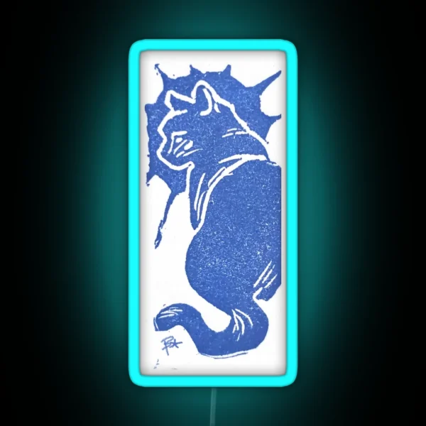 Cat Stamp RGB Neon Sign