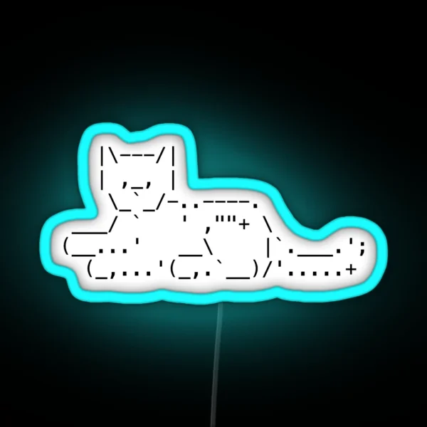 Cat Text Art Led RGB Neon Sign