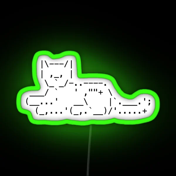 Cat Text Art Led RGB Neon Sign
