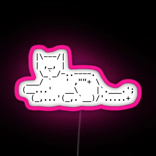 Cat Text Art Led RGB Neon Sign