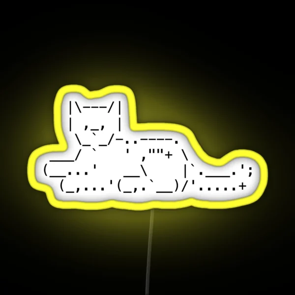 Cat Text Art Led RGB Neon Sign