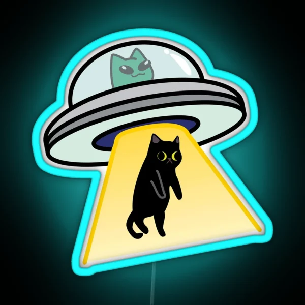 Cat UFO RGB Neon Sign