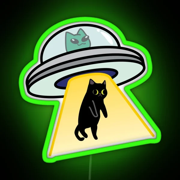 Cat UFO RGB Neon Sign