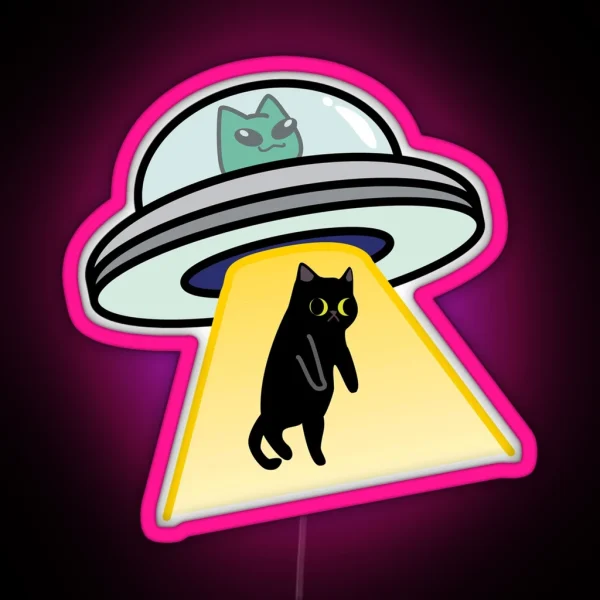 Cat UFO RGB Neon Sign